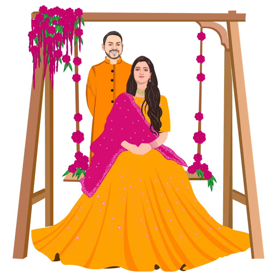 Haldi ceremony illustration